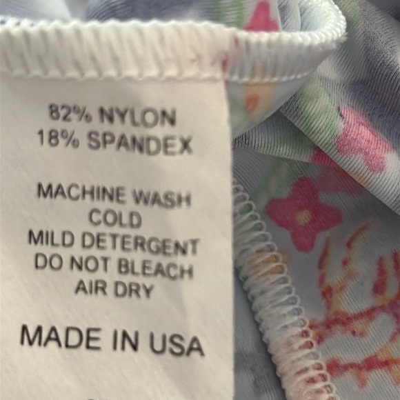 NWT Southwind Apparel Nylon & Spandex Light Blue Floral Wide Leg Palazzo Pants M - Picture 8 of 9